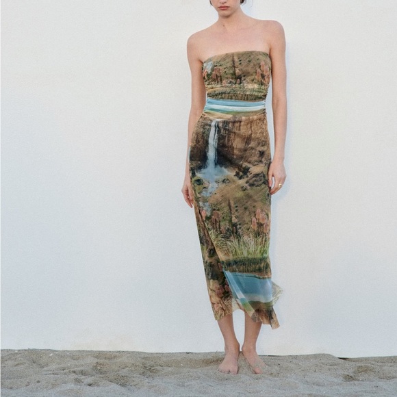 Zara Dresses Zara Waterfall Tulle Dress Poshmark